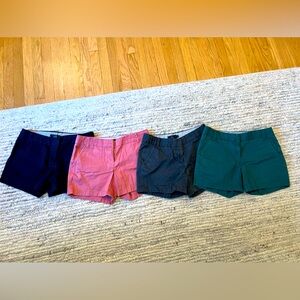 Four pairs of JCrew Chino shorts size 6
